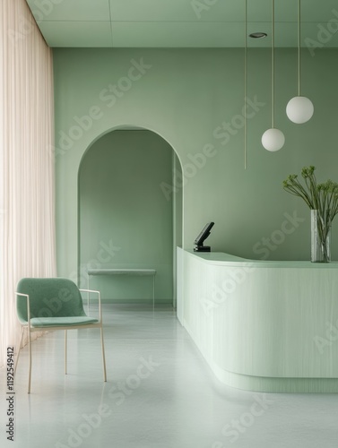 Modern minimalist sage gree...