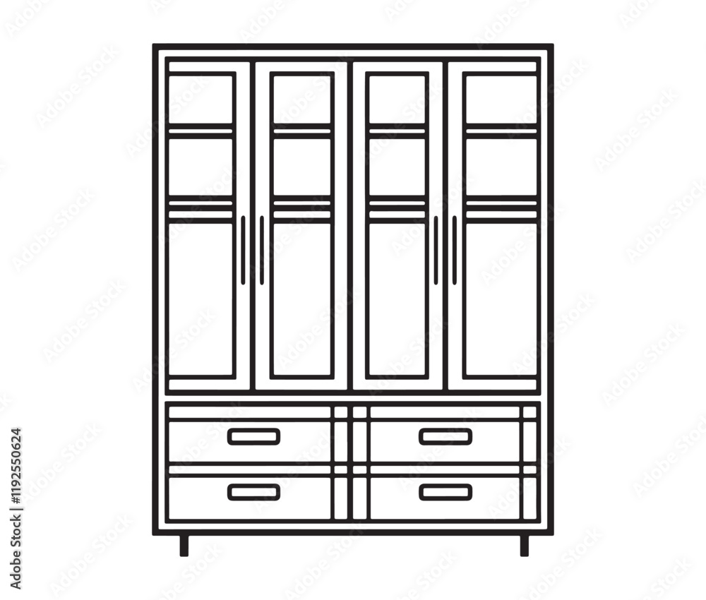 Wardrobe isolated on white Background