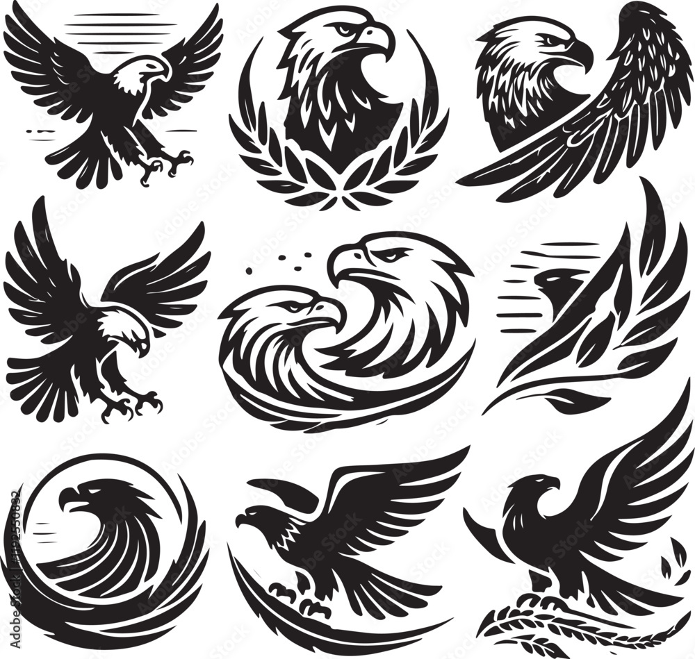 Naklejka premium set of birds silhouette