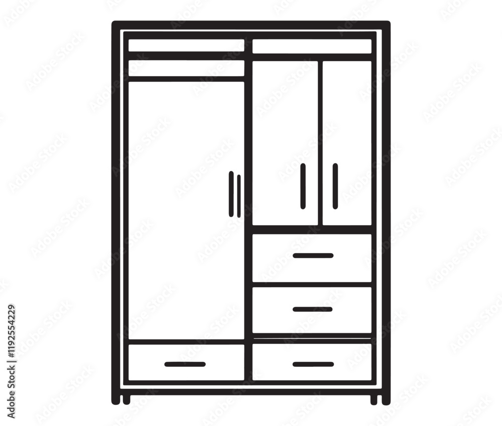 Wardrobe isolated on white Background Wardrobe isolated on white Background