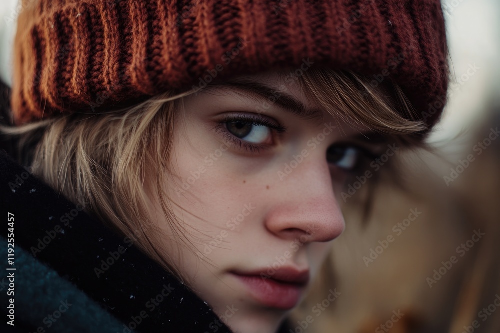 A close-up shot of someone wearing a hat, suitable for use in portraits or scenes where character details are important A close-up shot of someone wearing a hat, suitable for use in portraits or scenes where character details are important