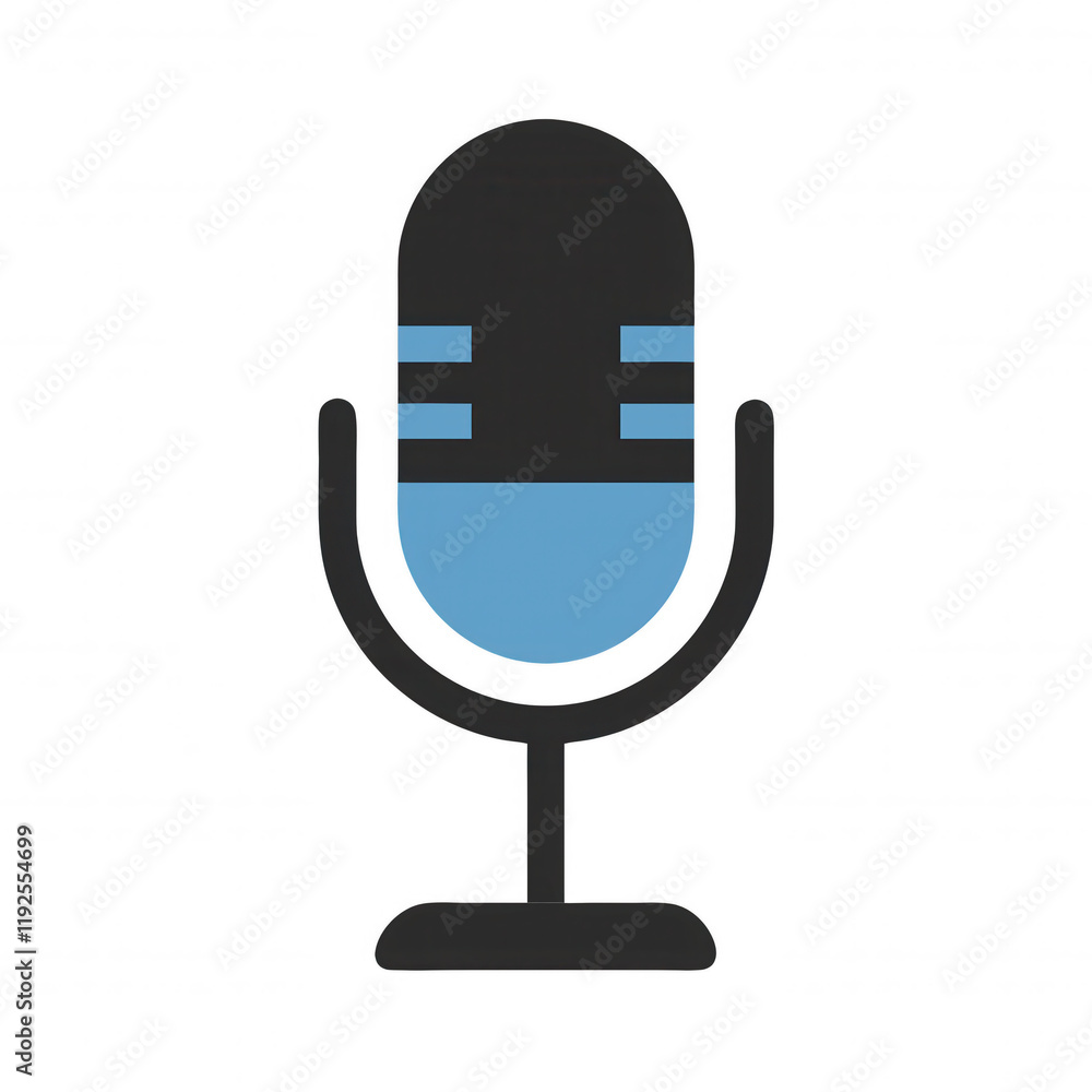 A stylized microphone icon with a blue accent on a dark surface. A stylized microphone icon with a blue accent on a dark surface.