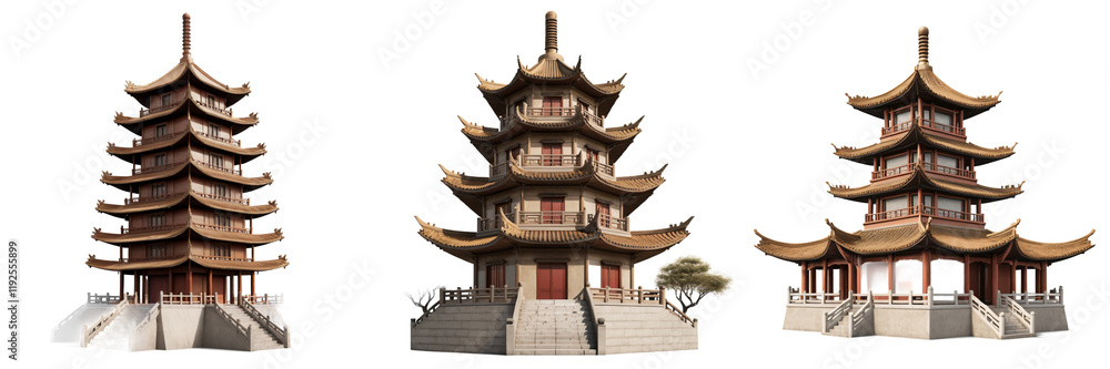 majestic pagodas showcasing traditional architecture majestic pagodas showcasing traditional architecture
