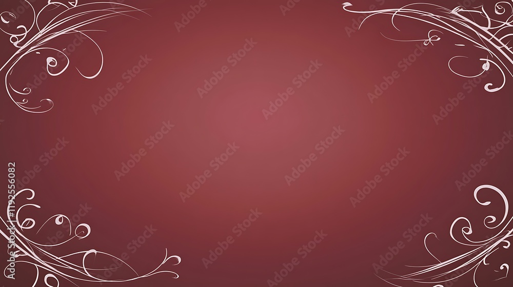 Elegant maroon background with white floral designs Elegant maroon background with white floral designs