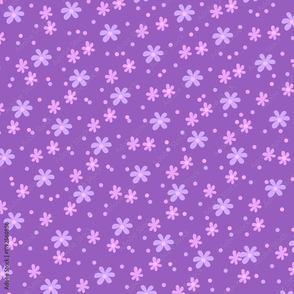 Seamless floral background fabric with ditsy and daisy pattern Seamless floral background fabric with ditsy and daisy pattern