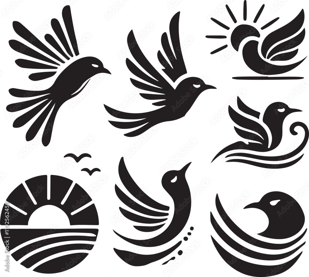 set of birds set of birds