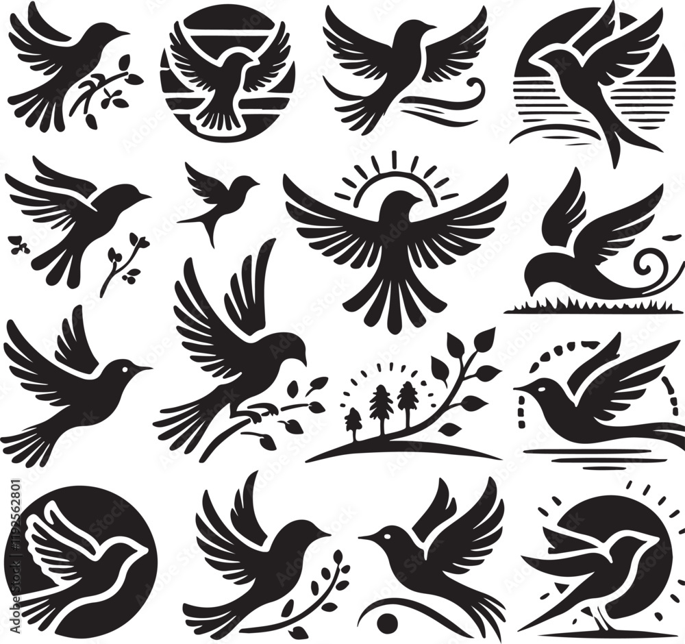 Fototapeta premium Set of bird logo