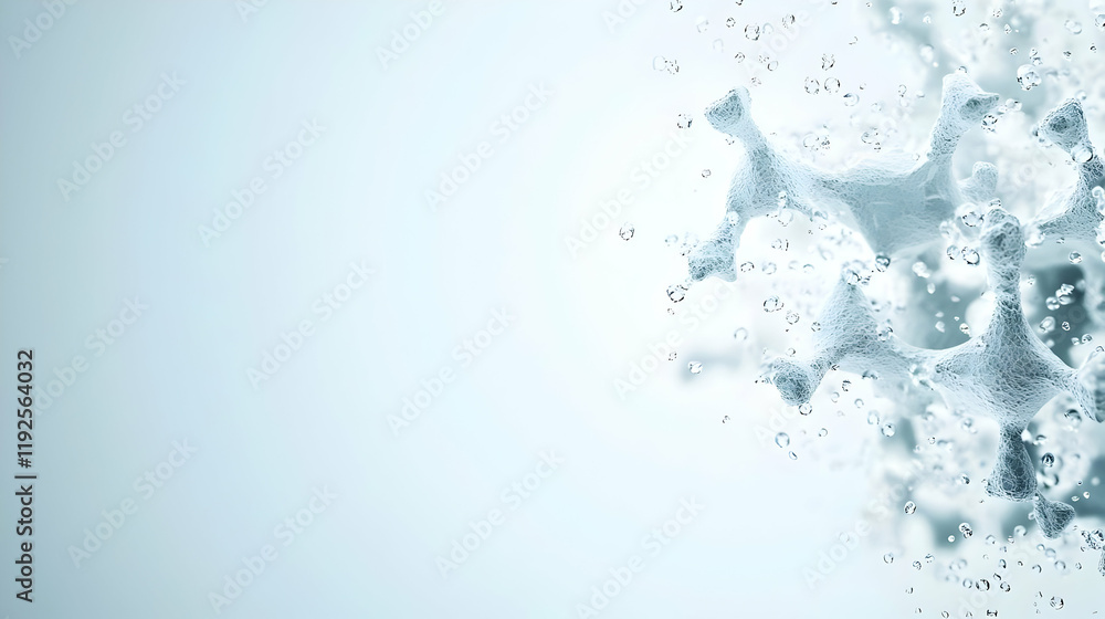 Minimalist Representation of H5N1 Avian Virus, sleek design elements, subtle color palette, emphasis on scientific themes, modern aesthetics