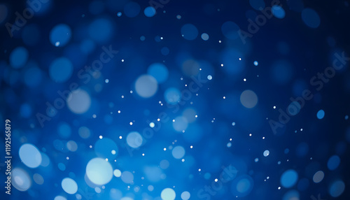 dark blue background with mesmerizing glowing particles scattered throughout, close-up, with white tones
