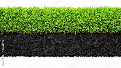 Wallpaper Mural Lush Green Grass Layer Above Rich Dark Soil for Garden Design Torontodigital.ca