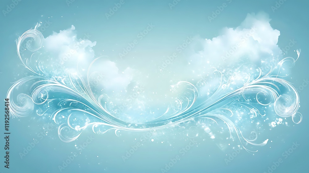 Serene Sky Swirls Abstract Aqua Background Design Serene Sky Swirls Abstract Aqua Background Design