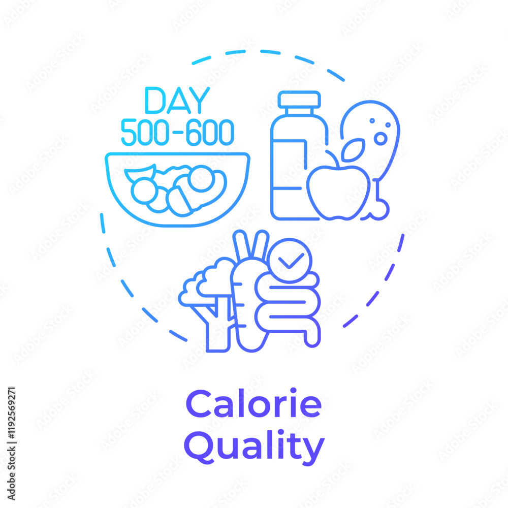Calorie quality blue gradient concept icon. Nutrition management, food organization. Round shape line illustration. Abstract idea. Graphic design. Easy to use in infographic, presentation Calorie quality blue gradient concept icon. Nutrition management, food organization. Round shape line illustration. Abstract idea. Graphic design. Easy to use in infographic, presentation