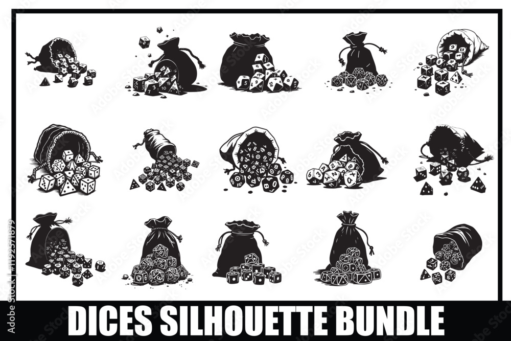 Obraz premium Dice Bag Silhouette Collection