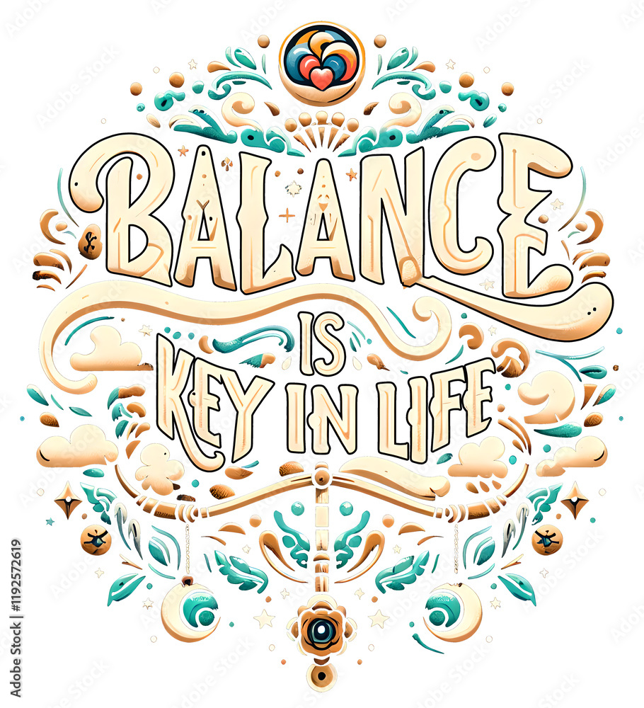 Balance is key in life, typography Balance is key in life, typography