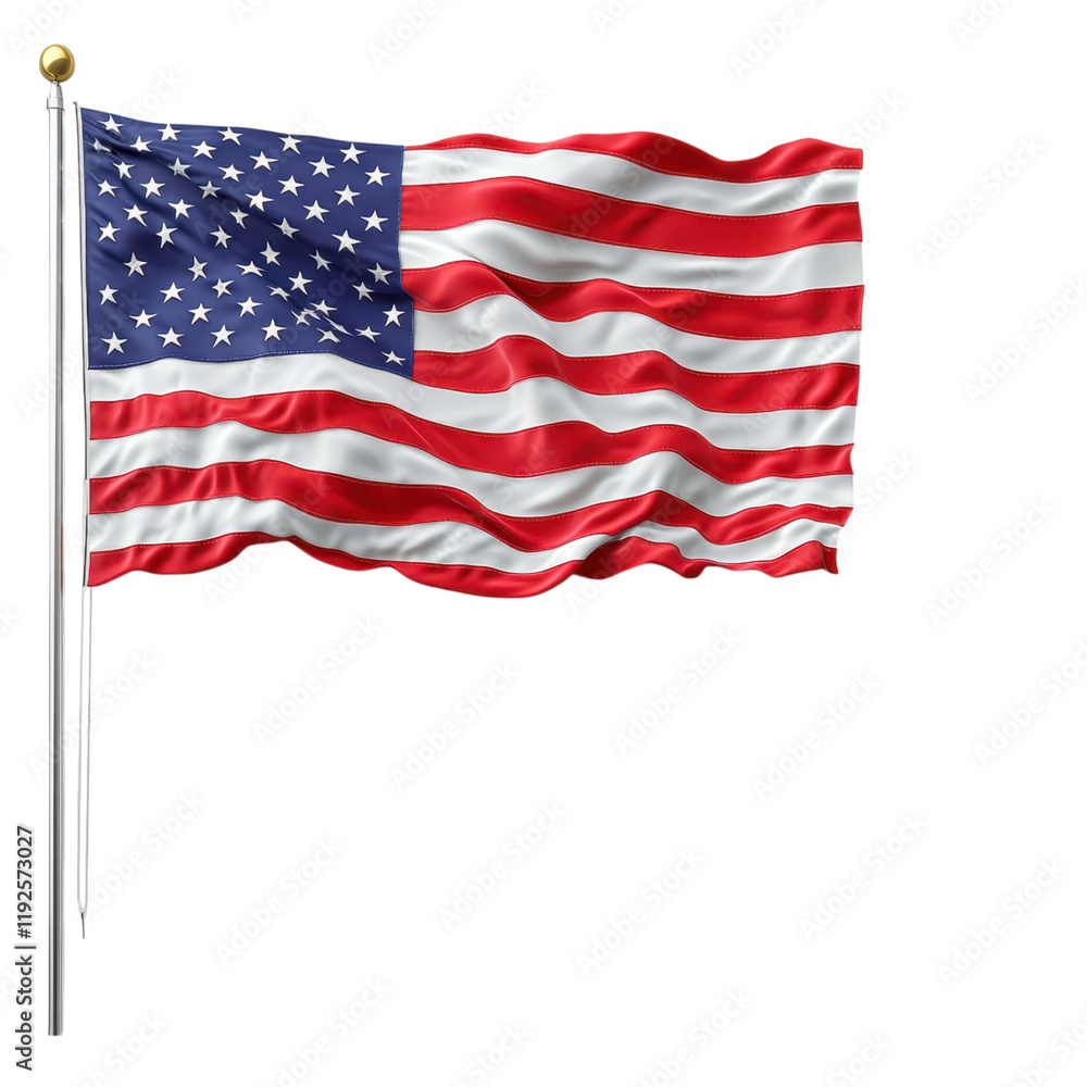 Fototapeta premium American flag minimalist art on white background – a contemporary artistic representation in a clean and modern environment
