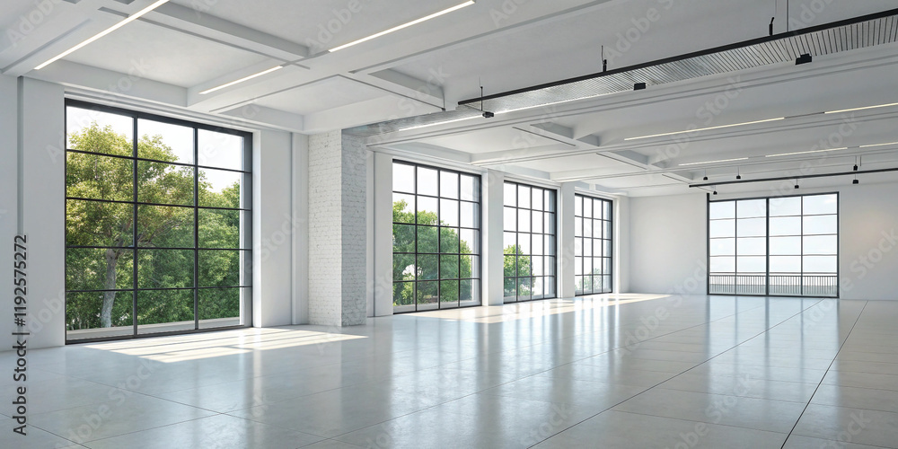 A Minimalist 3D Rendered Modern Style Empty Room for Various Uses A Minimalist 3D Rendered Modern Style Empty Room for Various Uses