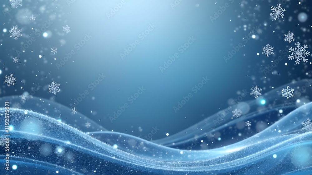 Winter snowflakes and frosty background with a festive holiday atmosphere Winter snowflakes and frosty background with a festive holiday atmosphere