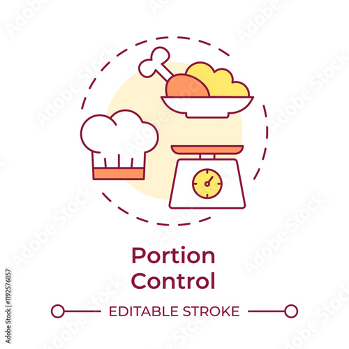Kitchen workflow multi color concept icon. Organized sequence of cooking tasks. Restaurant management. Round shape line illustration. Abstract idea. Graphic design. Easy to use in presentation
