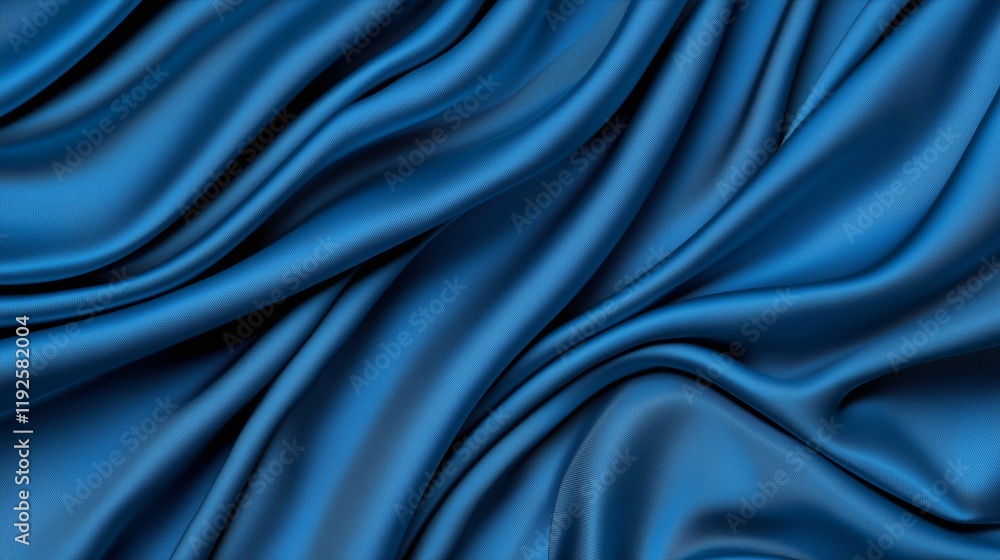 Fototapeta premium Textured blue fabric with elegant draping and soft sheen, ideal for fashion or interior design projects.