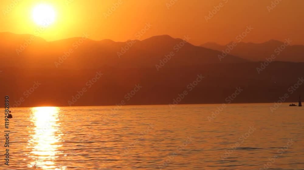 sunset on lake garda sirmione fortified city sunset on lake garda sirmione fortified city