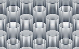 Tubes seamless pattern, optical style 3D pipes vector abstract background, line cylinders geometric tiling wallpaper, trippy op art.