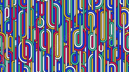 Rainbow lines seamless pattern, colorful linear geometric vector abstract background, multicolored positive endless tiling wallpaper.