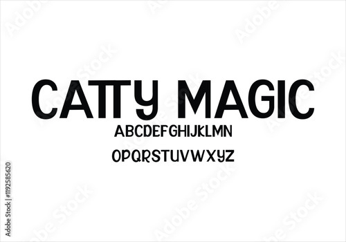 Catty Magic font for logo and headline. Isolated vector typeset