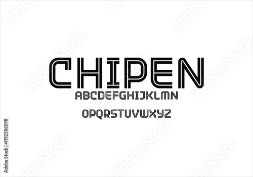 Chipen font for logo and headline. Isolated vector typeset