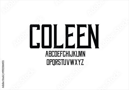 Coleen font for logo and headline. Isolated vector typeset