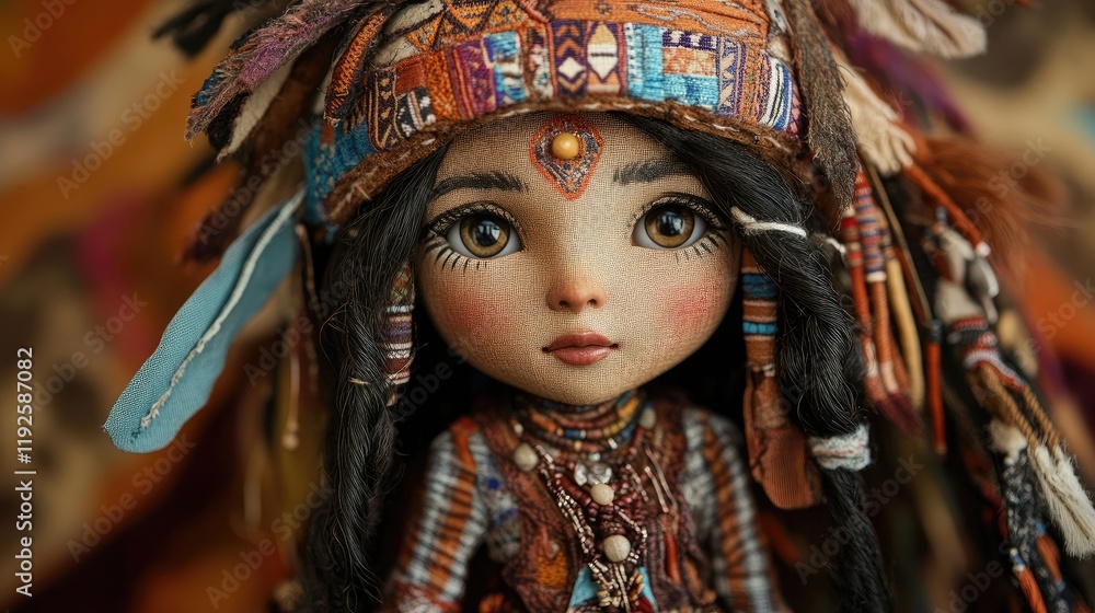 Ethnic style doll with intricate details and vibrant colors showcasing cultural artistry and craftsmanship Ethnic style doll with intricate details and vibrant colors showcasing cultural artistry and craftsmanship