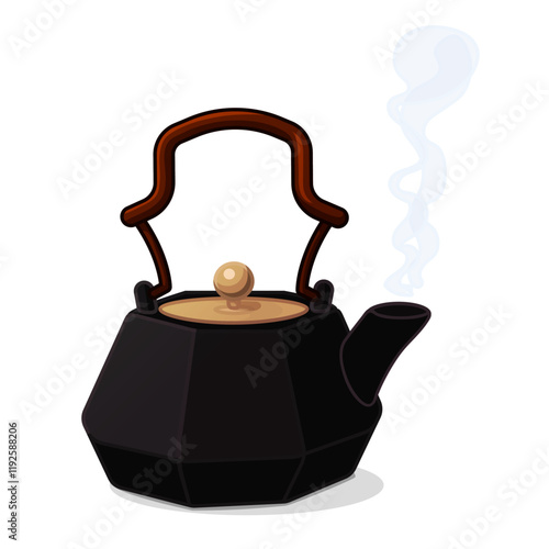 vector cartoon object illustration. Kettle. Tea time. Clip art isolated on transparent background. Hand drown design element. Baby graphics concept. 
