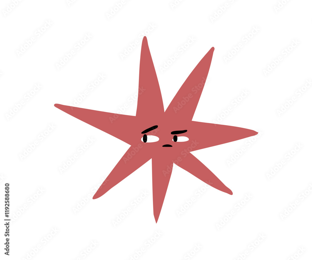 Cute star with emotions drawn in flat style. Hand drawn vector illustration. Cute star with emotions drawn in flat style. Hand drawn vector illustration.