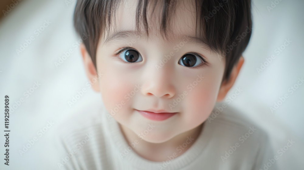 4 years old boy with large eyes, soft expression, and light hair, looking curiously at camera, creating heartwarming and innocent atmosphere 4 years old boy with large eyes, soft expression, and light hair, looking curiously at camera, creating heartwarming and innocent atmosphere
