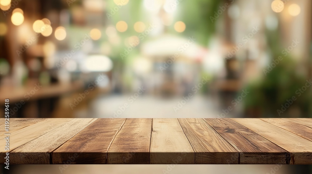 Wooden Tabletop with Blurred Background Ideal for Product Placement and Display in a Cozy Outdoor Ambiance Wooden Tabletop with Blurred Background Ideal for Product Placement and Display in a Cozy Outdoor Ambiance