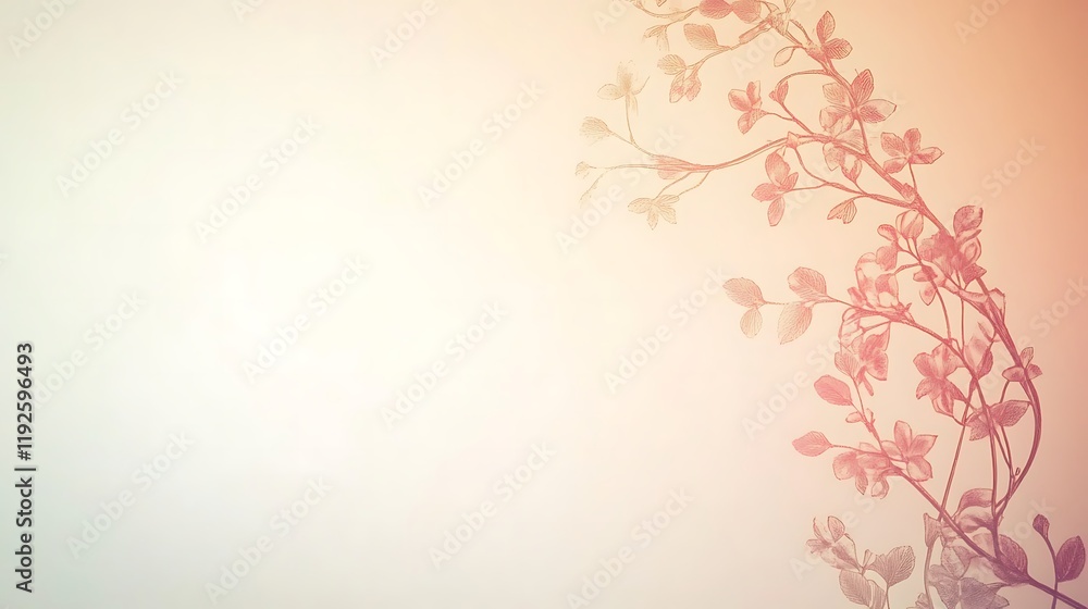 Delicate Peach Blossoms Branching Softly