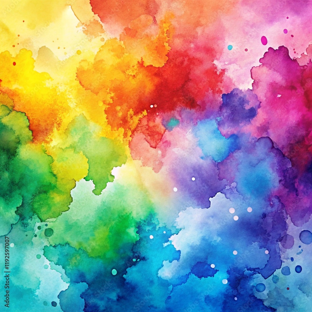 Fototapeta premium Hand Painted Colourful Watercolour Background