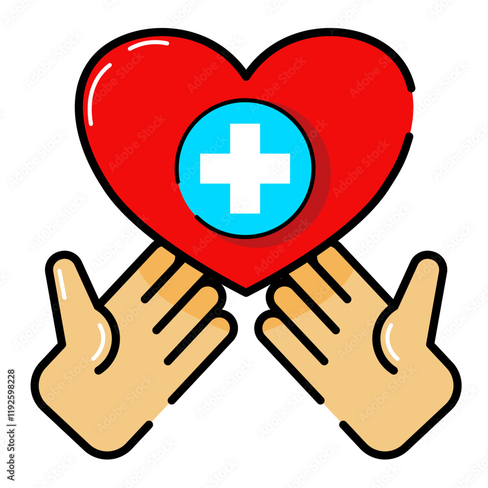 Healthcare Icon. Medical Icon in filled outline style Healthcare Icon. Medical Icon in filled outline style