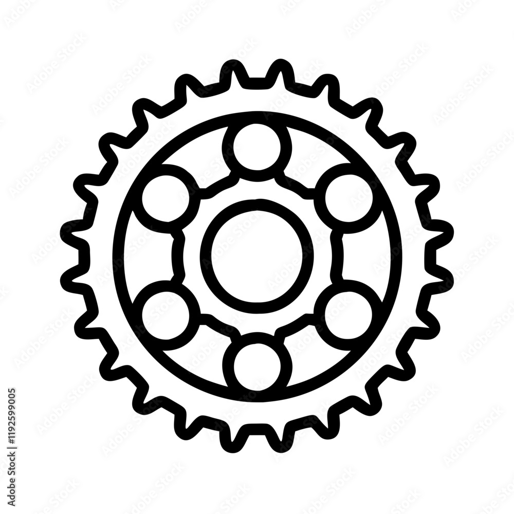 chainring bike gear icon, chainring bike gear line art - simple line art of chainring bike gear, perfect for chainring bike gear logos and icons and themed design chainring bike gear icon, chainring bike gear line art - simple line art of chainring bike gear, perfect for chainring bike gear logos and icons and themed design