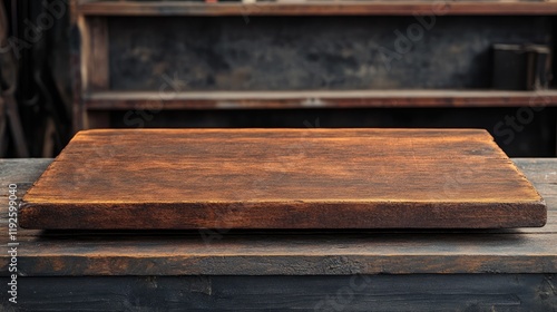 Rustic Wooden Tabletop Ideal for Stylish Product Presentation and Photography photo