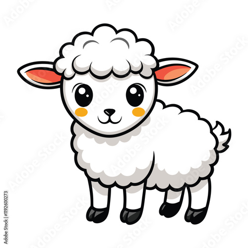  cute sheep outline for coloring book