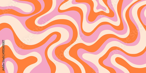 Abstract Trippy Psychedelic Texture. Y2k Geometric Pattern. Groovy Background Illustration Vector Design.