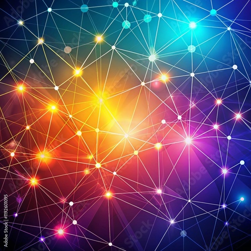 Wallpaper Mural Low Poly Background With Connecting Lines And Dots Torontodigital.ca