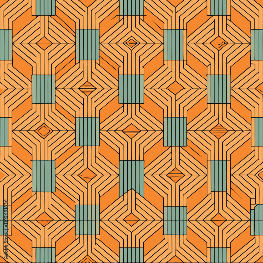 Fototapeta premium Seamless Cubes Vector Background: Repeating Lined Boxes for Geometric Architecture and Modern Construction Design