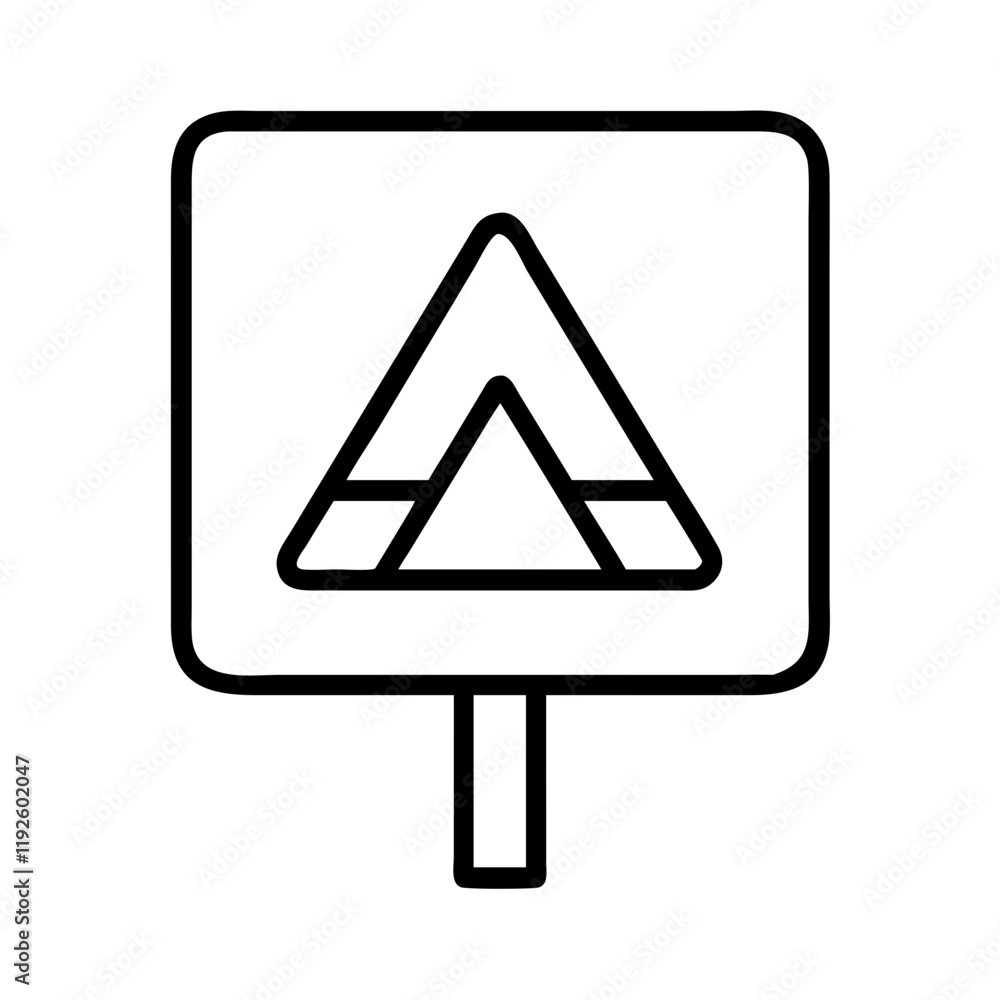 campground sign icon, campground sign line art - simple line art of campground sign, perfect for campground sign logos and icons and themed design