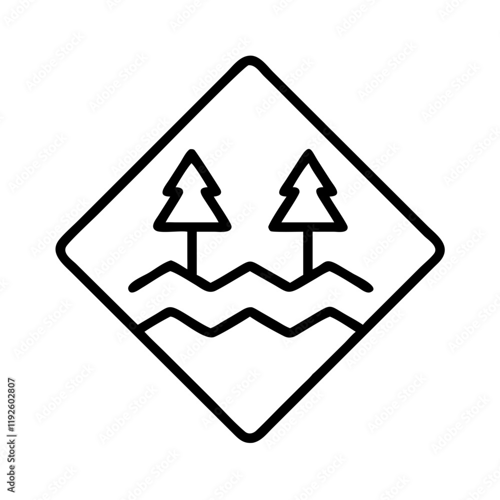 creek crossing icon, creek crossing line art - simple line art of creek crossing, perfect for creek crossing logos and icons and themed design creek crossing icon, creek crossing line art - simple line art of creek crossing, perfect for creek crossing logos and icons and themed design