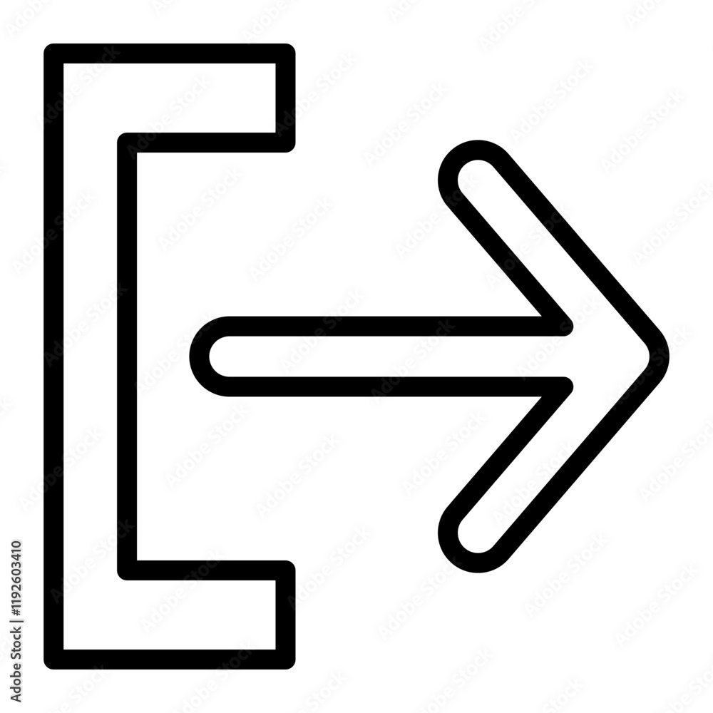 Exit Vector Line Icon Design Exit Vector Line Icon Design