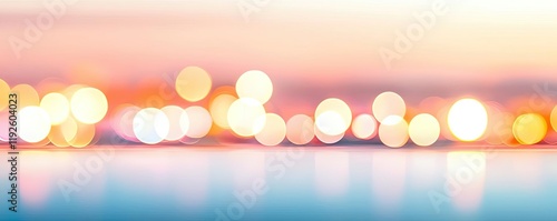 Cloudy abstract background concept. A dreamy background featuring colorful bokeh effects and blurred city lights at dusk.