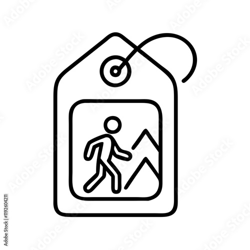 hiking permit tag icon, hiking permit tag line art - simple line art of hiking permit tag, perfect for hiking permit tag logos and icons and themed design