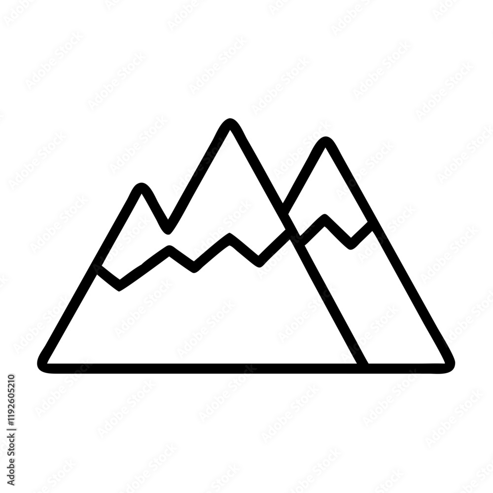 mountain ridge icon, mountain ridge line art - simple line art of mountain ridge, perfect for mountain ridge logos and icons and themed design mountain ridge icon, mountain ridge line art - simple line art of mountain ridge, perfect for mountain ridge logos and icons and themed design