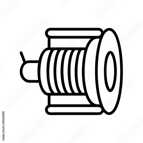 fishing line spool icon, fishing line spool line art - simple line art of fishing line spool, perfect for fishing line spool logos and icons and themed design